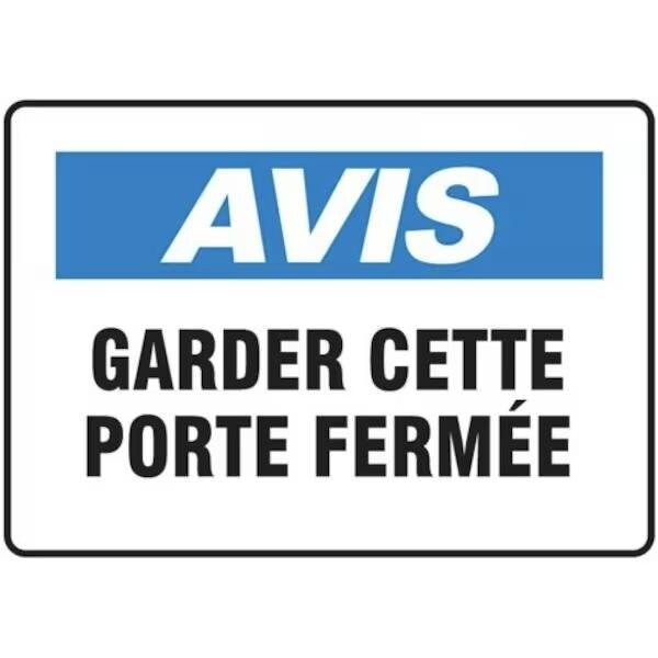 Accuform FRENCH OSHA AVIS SAFETY SIGN FRMABR823XL FRMABR823XL - main
